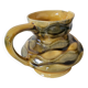 Amber faceted pitcher Sarreguemines pottery