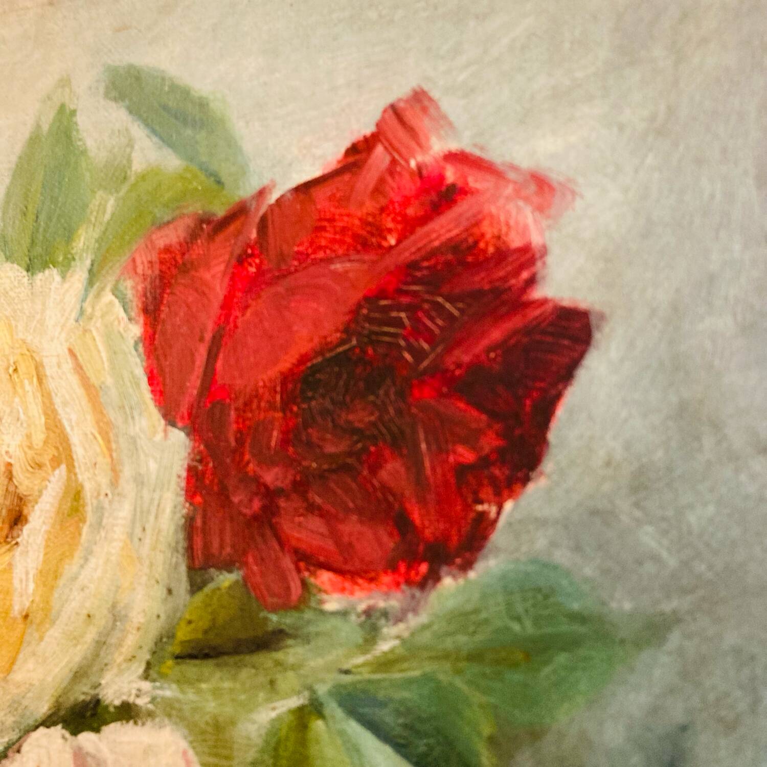 Oil on canvas 1898 still life bouquet deposited
