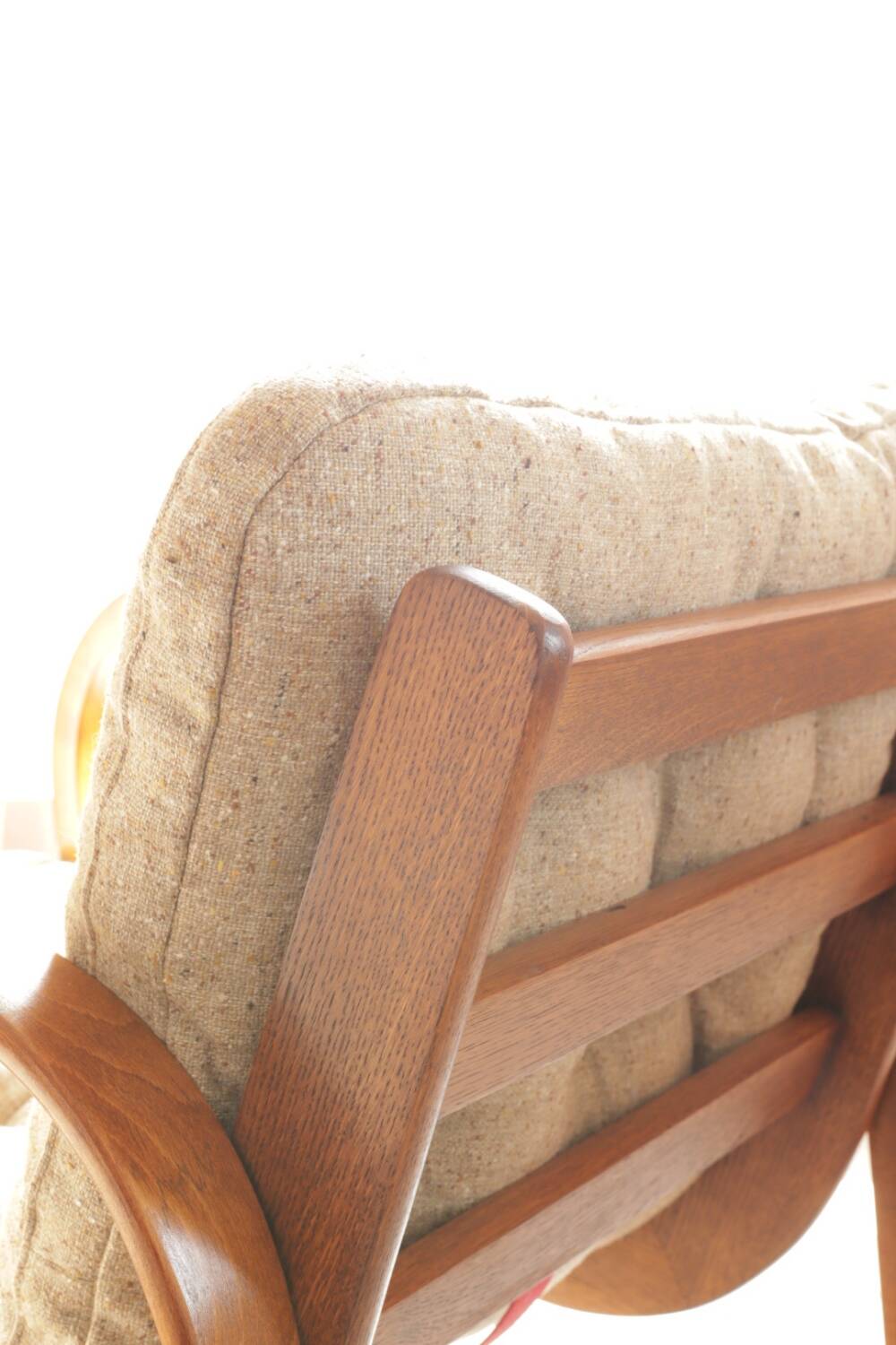 Pair of vintage beige granola armchairs from the 1950s