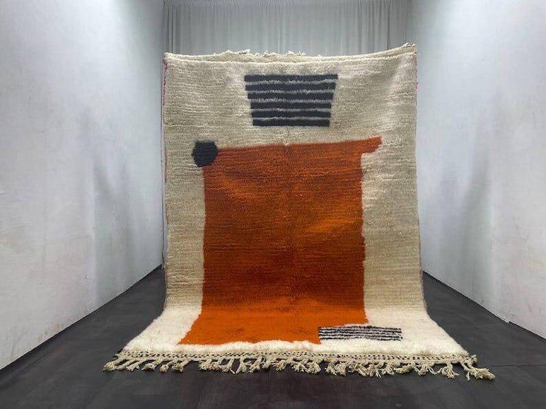 Handmade natural wool rug size 200 x 300 cm