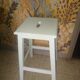 Tabouret en bois blanc 1950