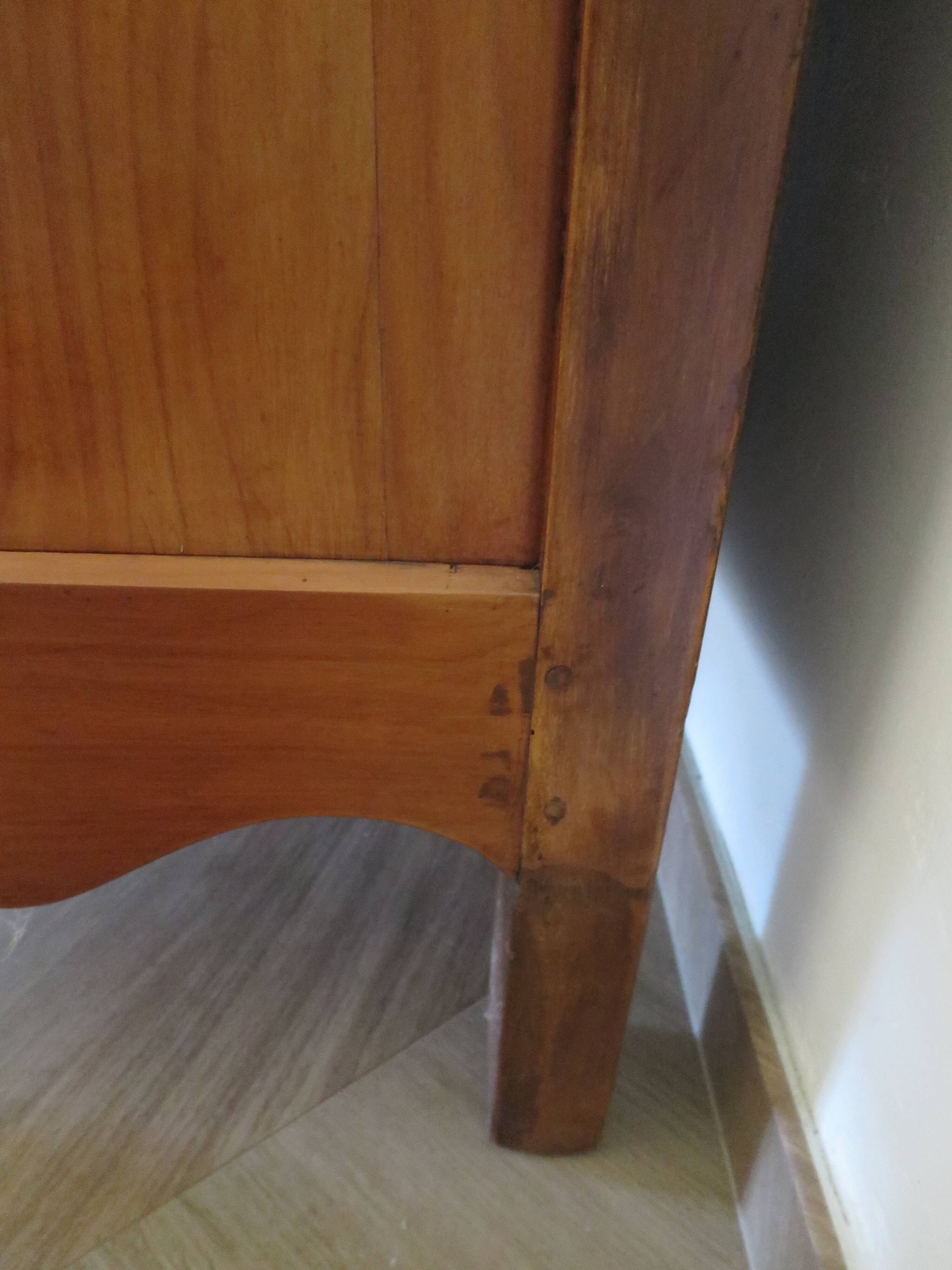 Rustic buffet Louis XV-Regency-jointed-massive wood-snail feet