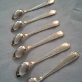 Box 6 small spoons, golden gold fin, style Louis XV