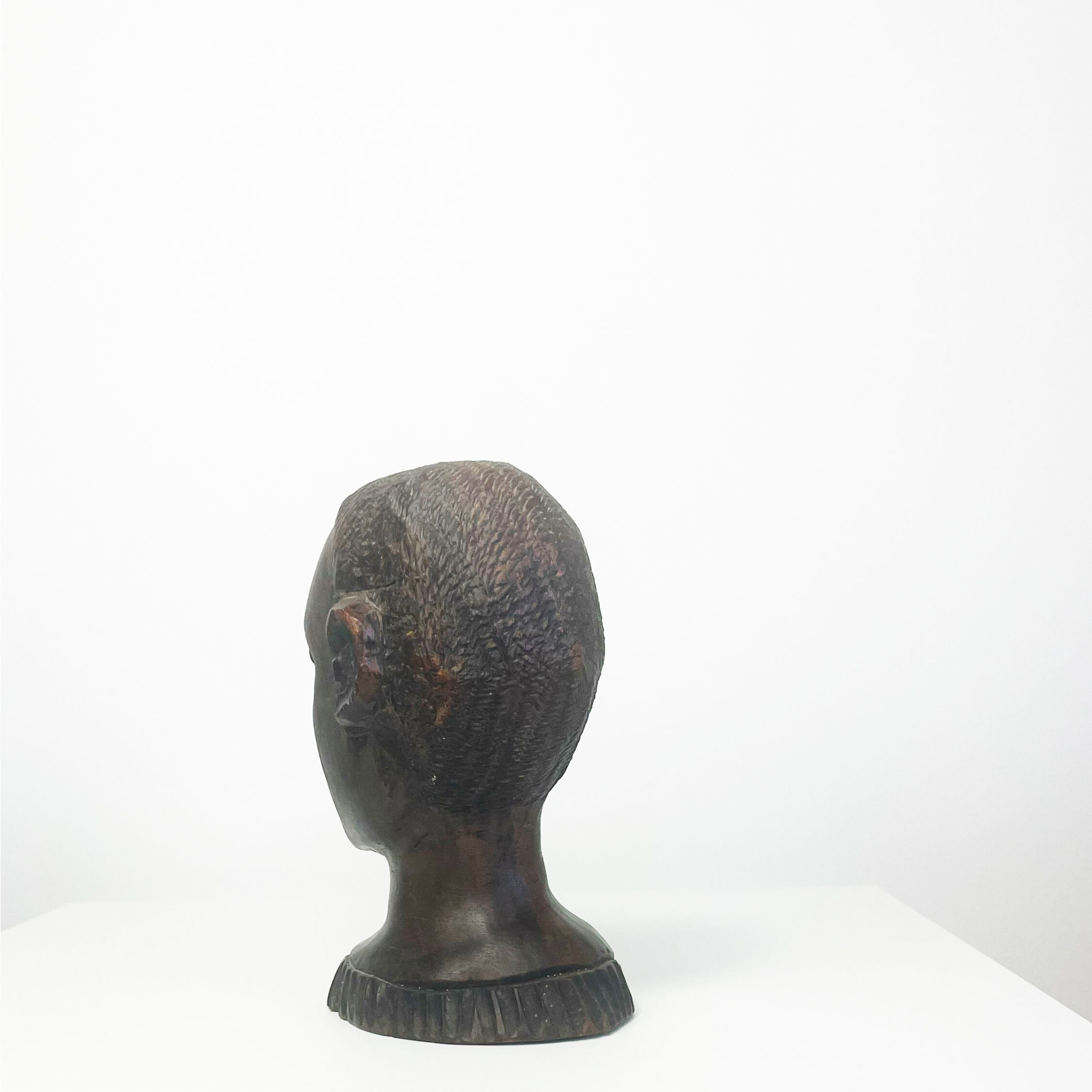 Wooden woman's head
