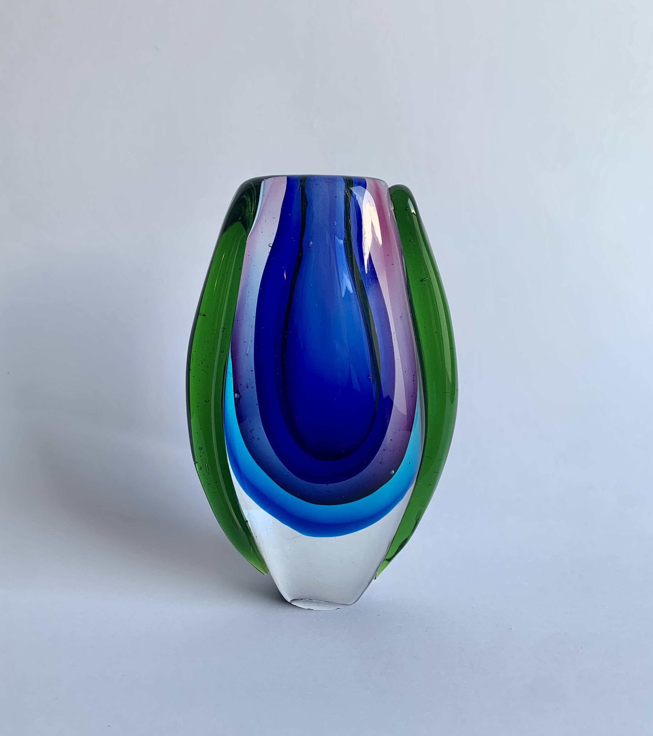 Murano Sommerso Art Galss Vase