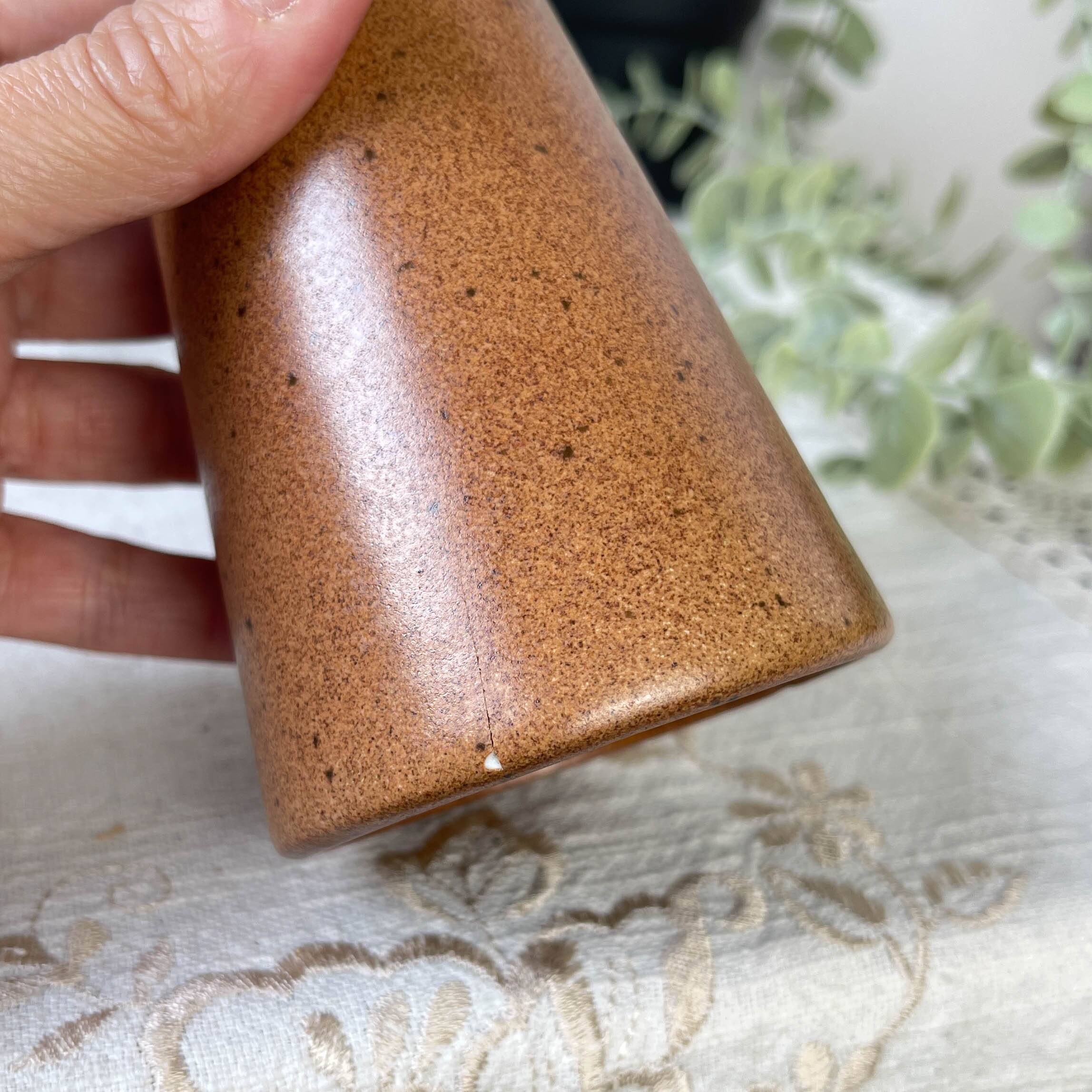 6 Vintage Mazagrans in speckled stoneware Sarreguemines France from the 1950s