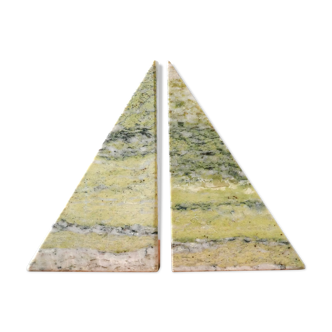 Triangular marble bookends, 70s