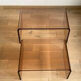 2 altuglas smoked nesting coffee table, 1970s