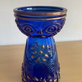 Vase anthropomorphe Hyacinth en verre bleu cobalt et doré