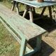 Old solid wood farmhouse bench