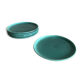6 vintage flat earthenware plates