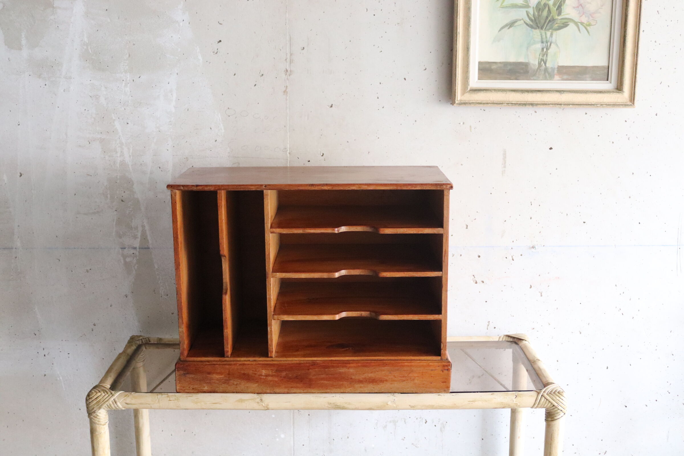 Office sorter, old wooden document holder