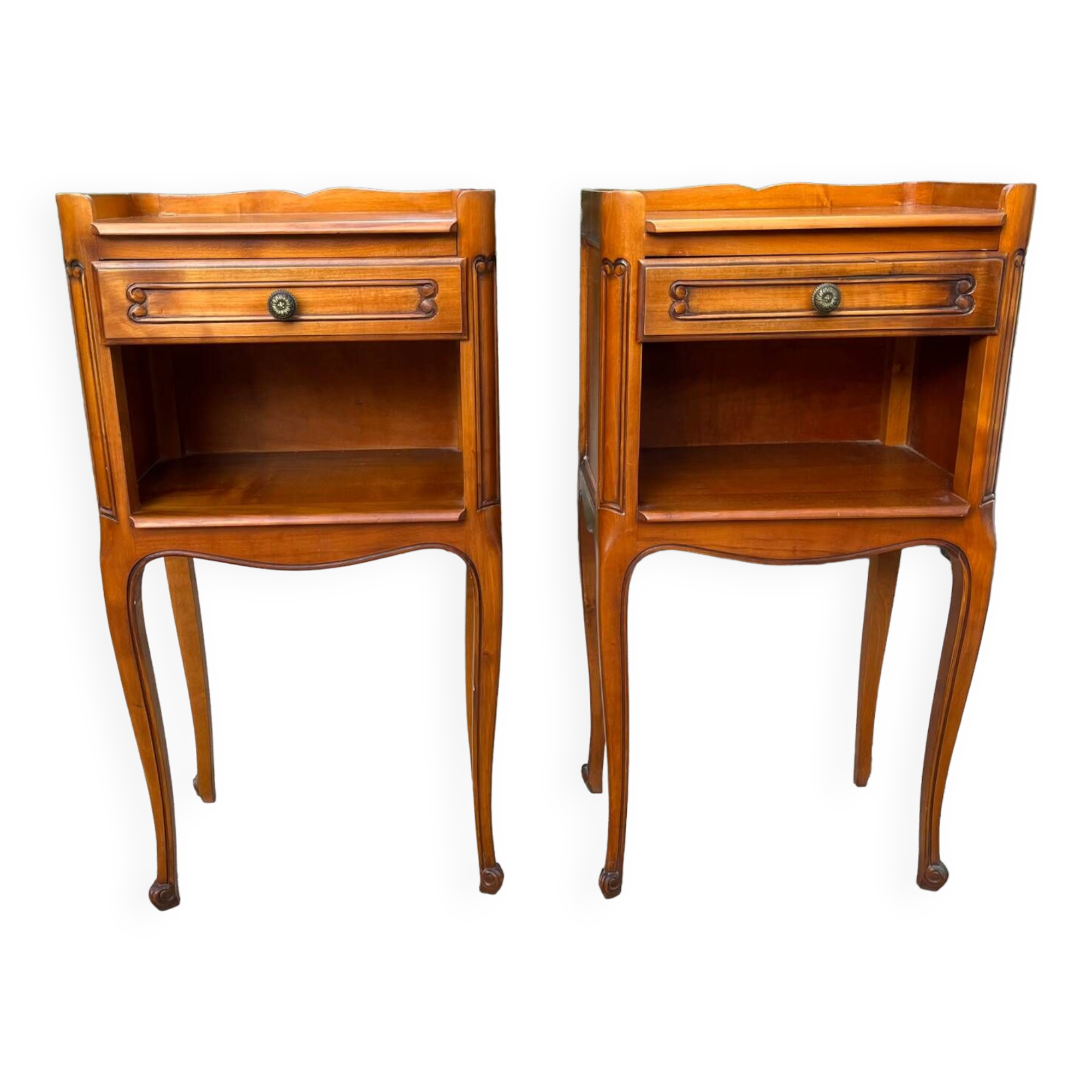 Pair of cherry bedside tables