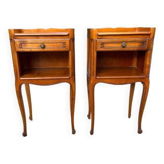 Pair of cherry bedside tables