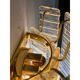 Set of Two Contemporary Opalino Strips “Listelli” Murano Glass Gold Wall Sconces