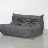 Set of grey microfiber Togo sofas designed by Michel Ducaroy 1973