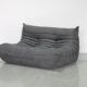 Set of grey microfiber Togo sofas designed by Michel Ducaroy 1973