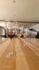 10 coloured glass stemmed glasses