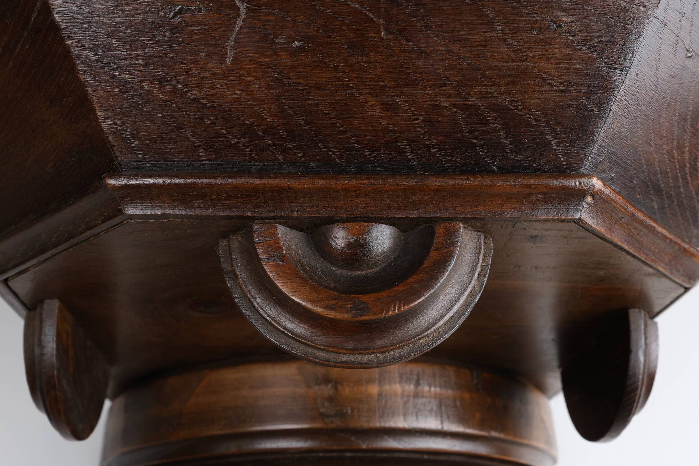 19th Century Art Deco Architectural wall mounted console in oak, France