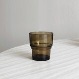 Set of 8 vintage thick smoked glass glasses