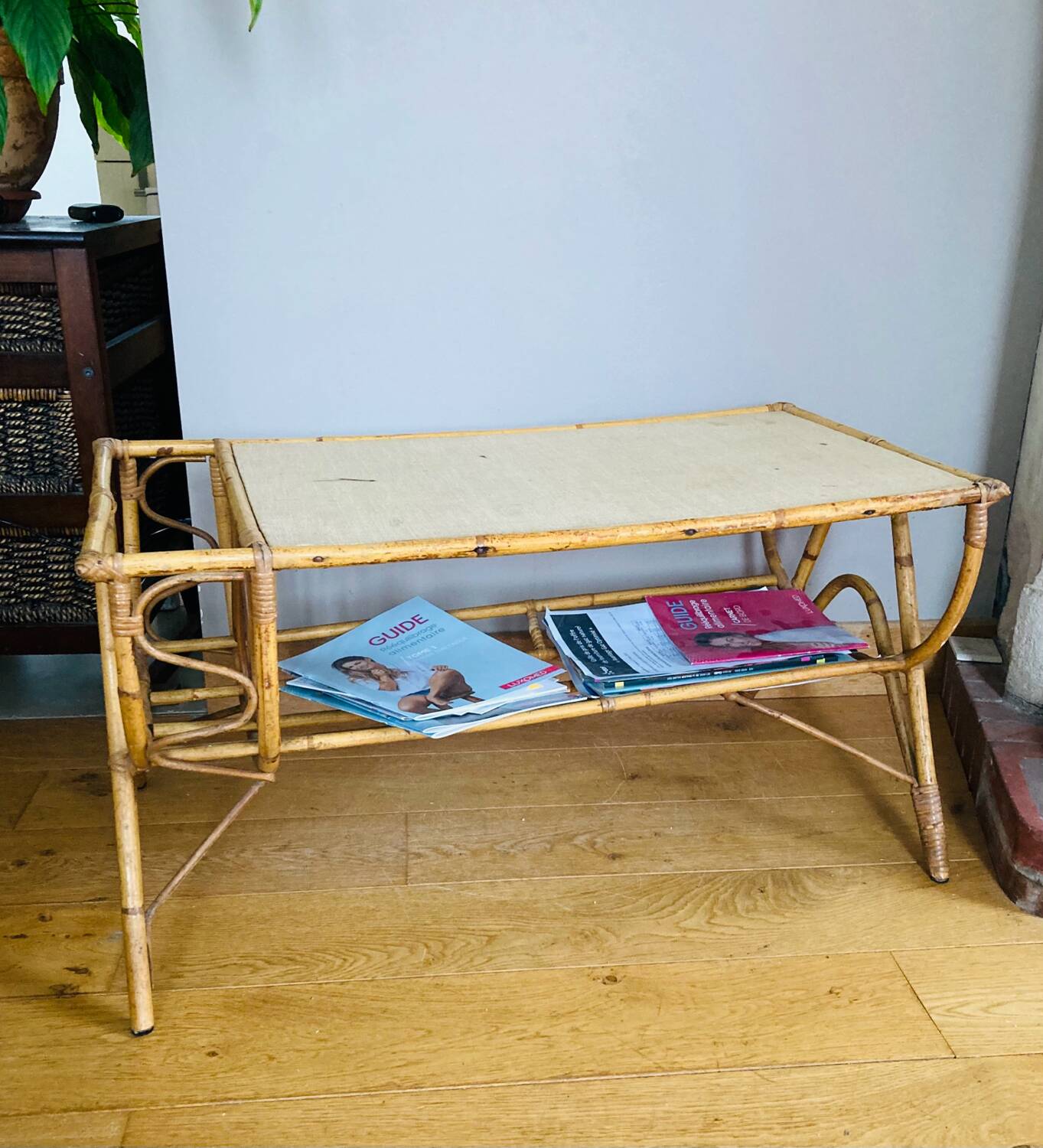 Vintage wicker rattan coffee table from the 1960s/70s (delivery possible)
