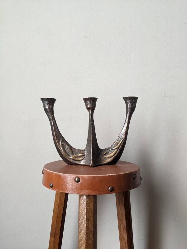 Chandelier vintage en bronze décoration campagne scandinave