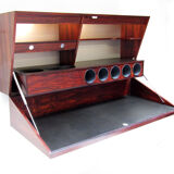 Danish rosewood wall-mounted bar by Erik Buch for Dyrlund