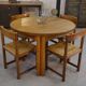 Round table in solid oak by Maison Regain 1970s