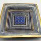 DECORATIVE CERAMIC DISH SIGN GEORGES PELLETIER GEOMETRIC DRAWING BLUE AND GOLD COLLECTION