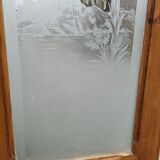 3 portes de séparation en verre gravé avec bâti
