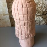 Bust of lady with hood in terracotta