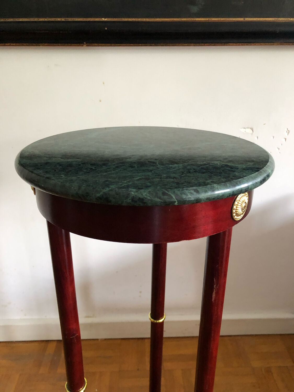 Empire style pedestal table with marble