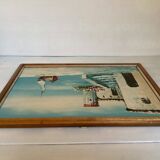 Seascape painting in oil on panel