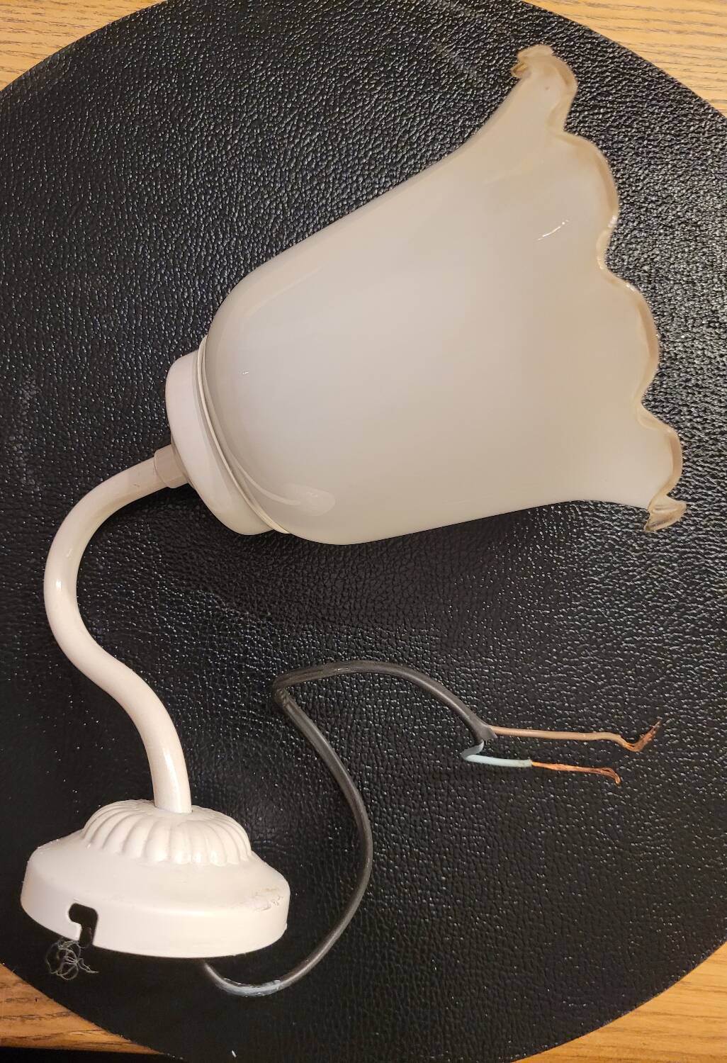 White glass tulip wall light