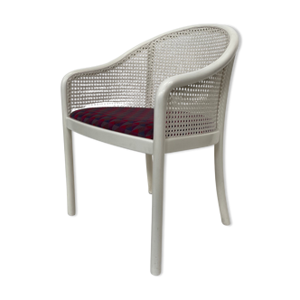 Fauteuil canné blanc, des années 80