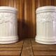 Pair scheurich keramik vase white ceramic vines decor #a471