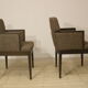 Pair of armchairs cube year 1960 fabric chiné brown color