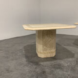 Vintage travertine coffee table and side tables, 1980s