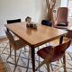 Rectangular teak Scandinavian dining table, extendable, vintage 1960s.