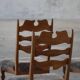 Denmark mid-century, set of 8 oak and lambswool chairs, Henning Kjærnulf, 1960s