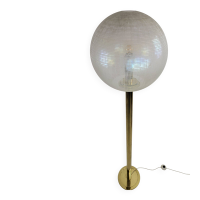 Lampe sur pied italienne en verre et laiton