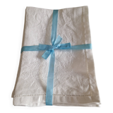 10 white damask cotton napkins