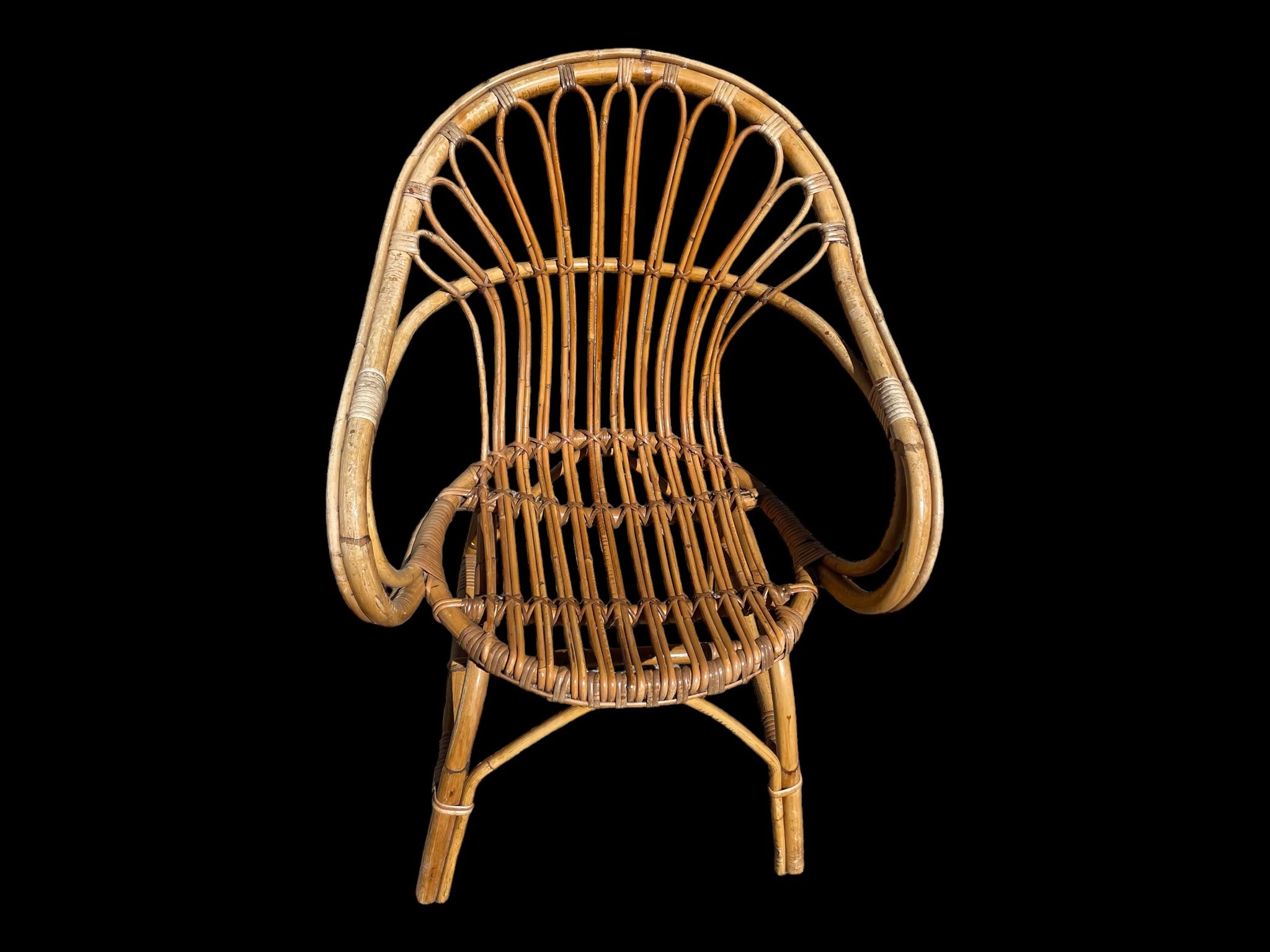 3 rattan armchairs from the 60'S