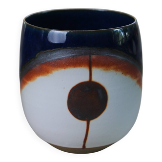 Signed ceramic mugs, indigo blue (4 available)