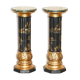 Pair of lacquered torchère columns in Chinoiserie neoclassical style.