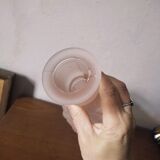 Pink frosted glass soliflore vase