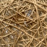 Vintage rope and rattan ball pendant light - 36 cm