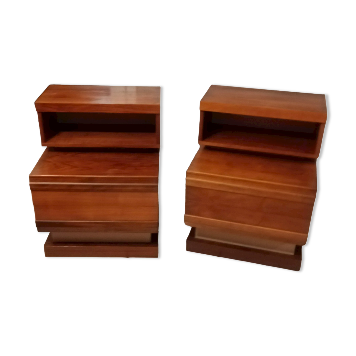 Pair bedside Scandinavian vintage teak year 70 SIMAT DUBINSKI