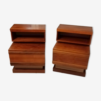 Pair bedside Scandinavian vintage teak year 70 SIMAT DUBINSKI