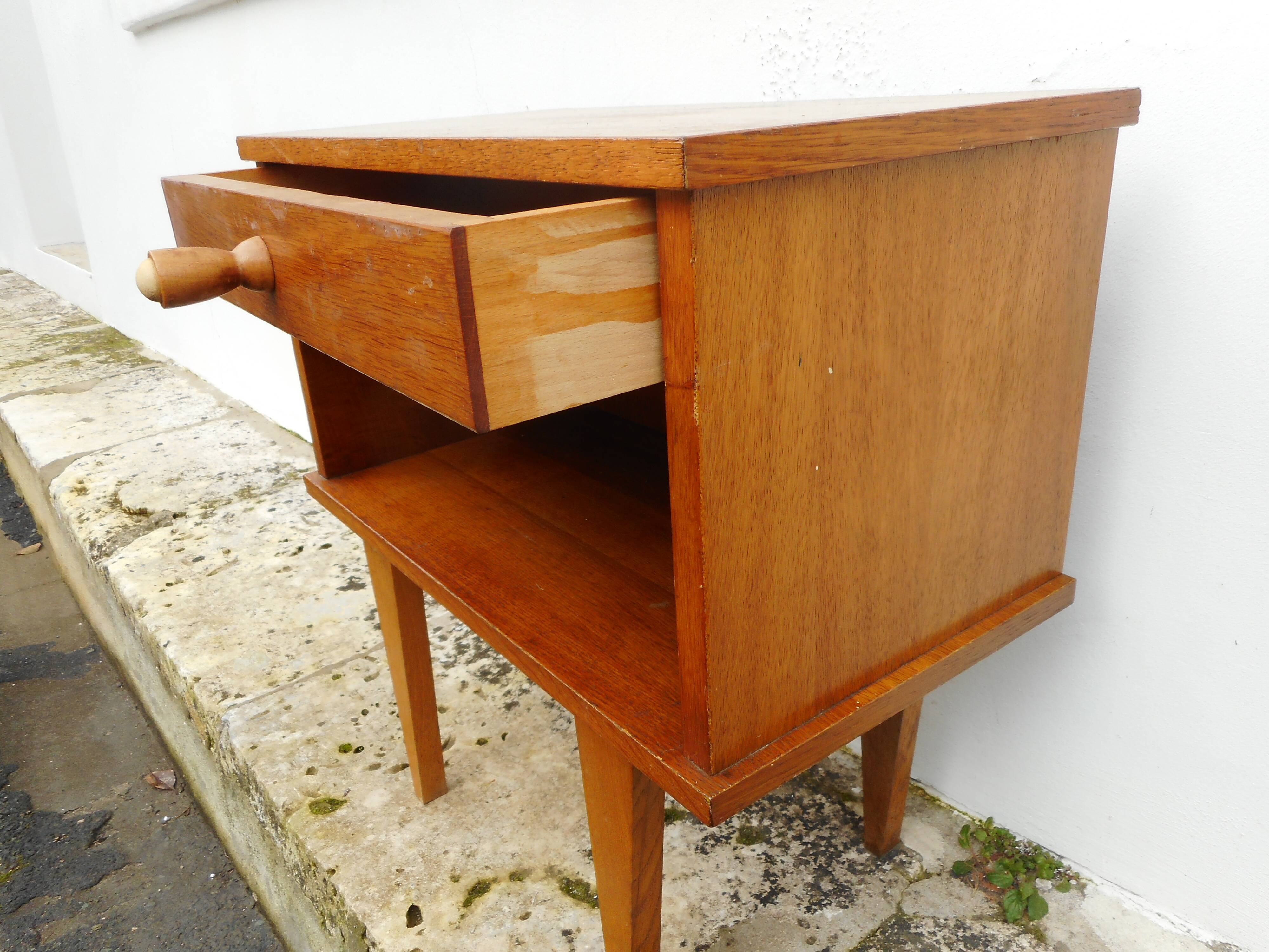 Light wood bedside table